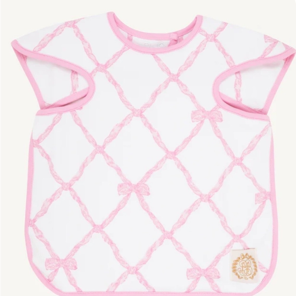 NIB! The Beaufort Bonnet Company Big Bite Bib with Palm Beach Pink